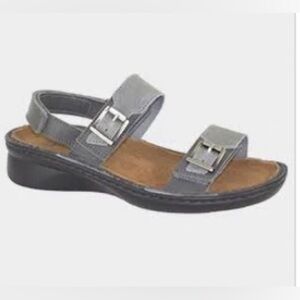 NAOT Sz 41 Soprano Vintage Grey Removable Sole Buckle Closure Sandals